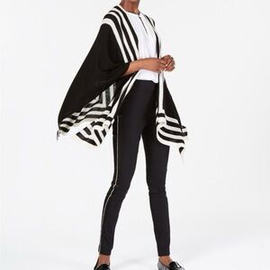 Charter Club Black and White Cashmere Wrap